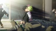 Vamola kisses Okarun just after waking up from inside the suit (Image Source: Science SARU)